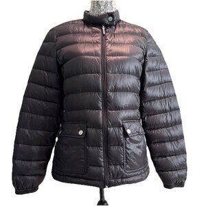 Calvin Klein Black Premium Down puffer Jacket Short, Woman’s‎ Medium zip pocket